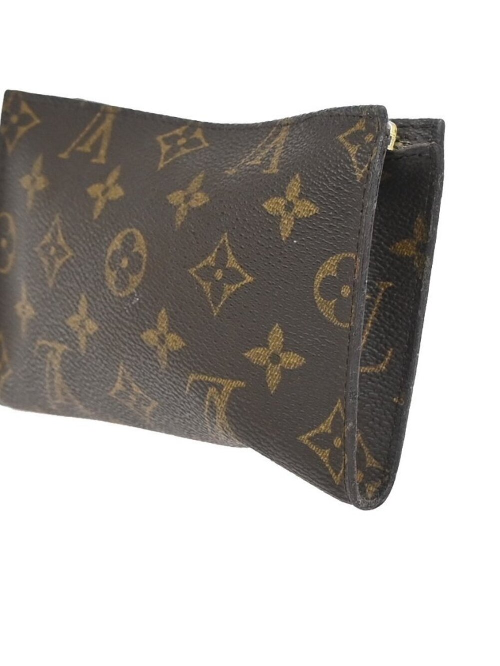 LOUIS VUITTON Logo BUCKET PM Pouch Bag Monogram Leather Brown France 02KC899 - Picture 3 of 15